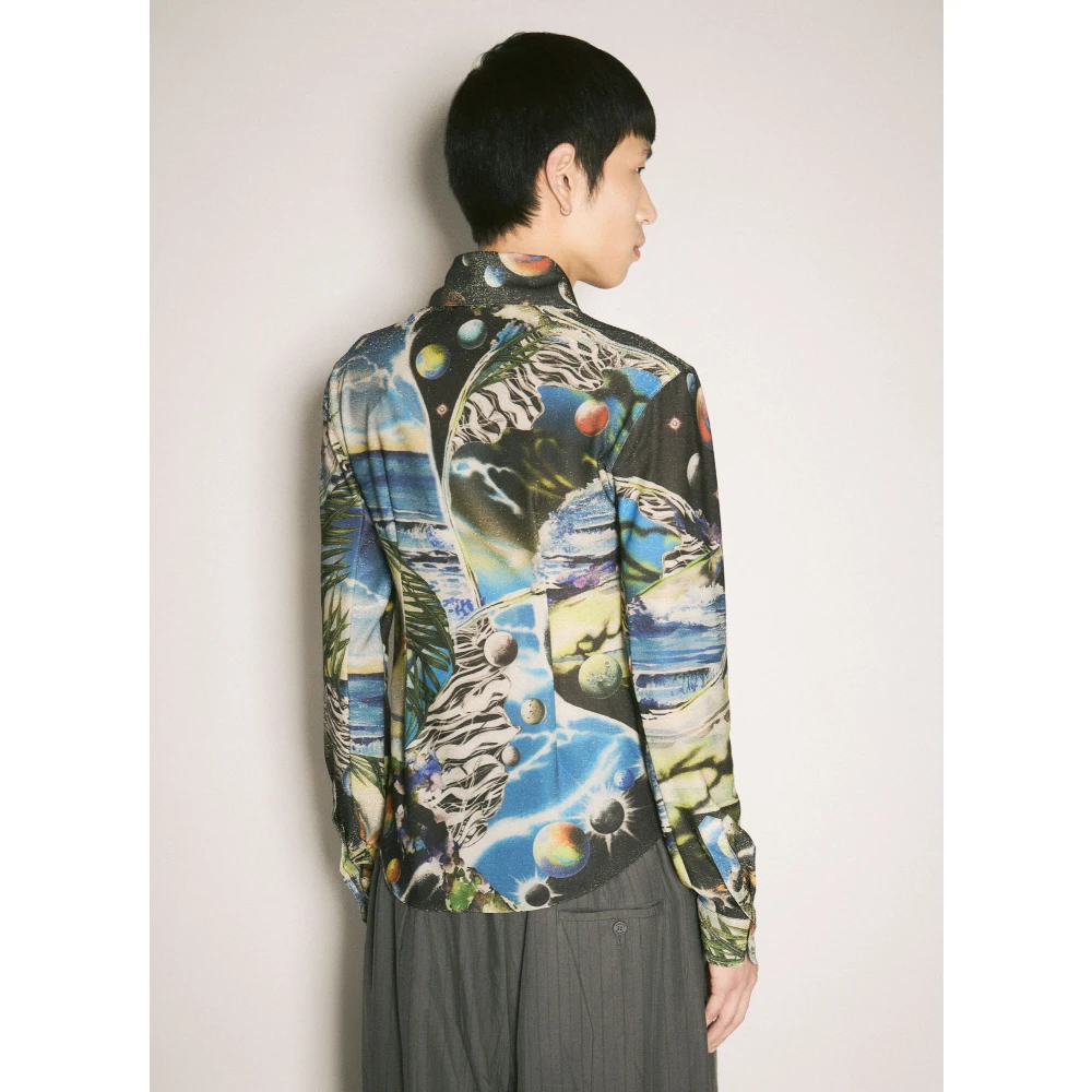 Martine Rose Glitter Grafisch Print Stretch Shirt Multicolor Heren