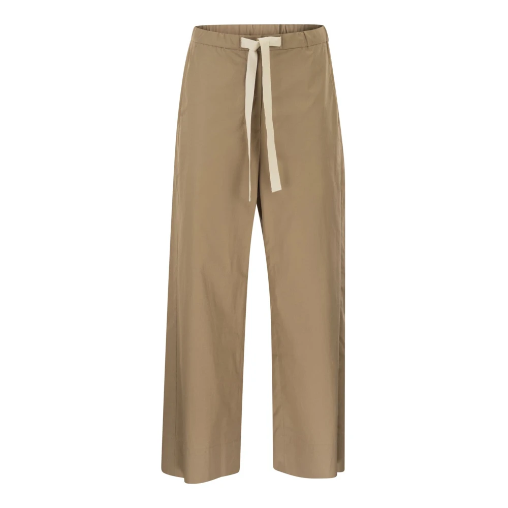 Max Mara Studio Women's Brown Wide Trousers, S, Smmargento Trousers