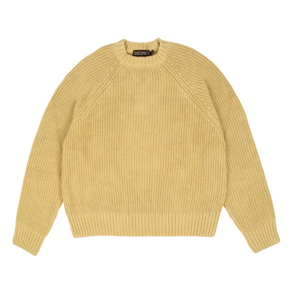 Siedrés Katoenen Crewneck Sweater met Logodetail Yellow Dames