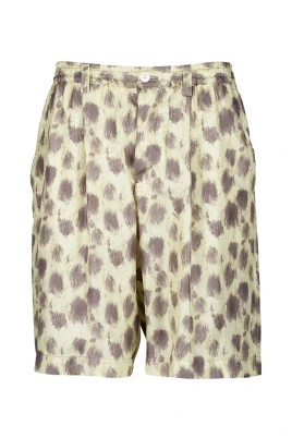 Leopardtryck Sidenshortsen Bermuda