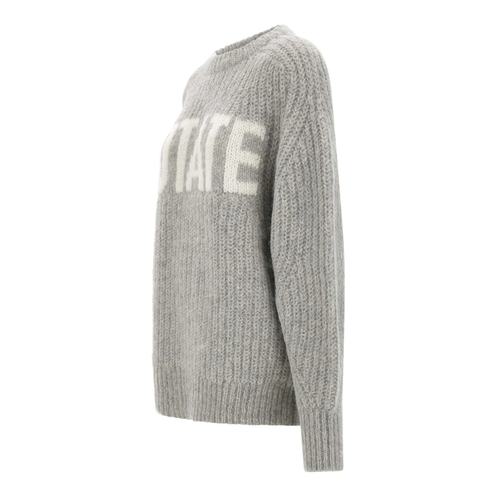 Rotate Birger Christensen Zachte Grijze Wol Alpaca Trui Gray Dames