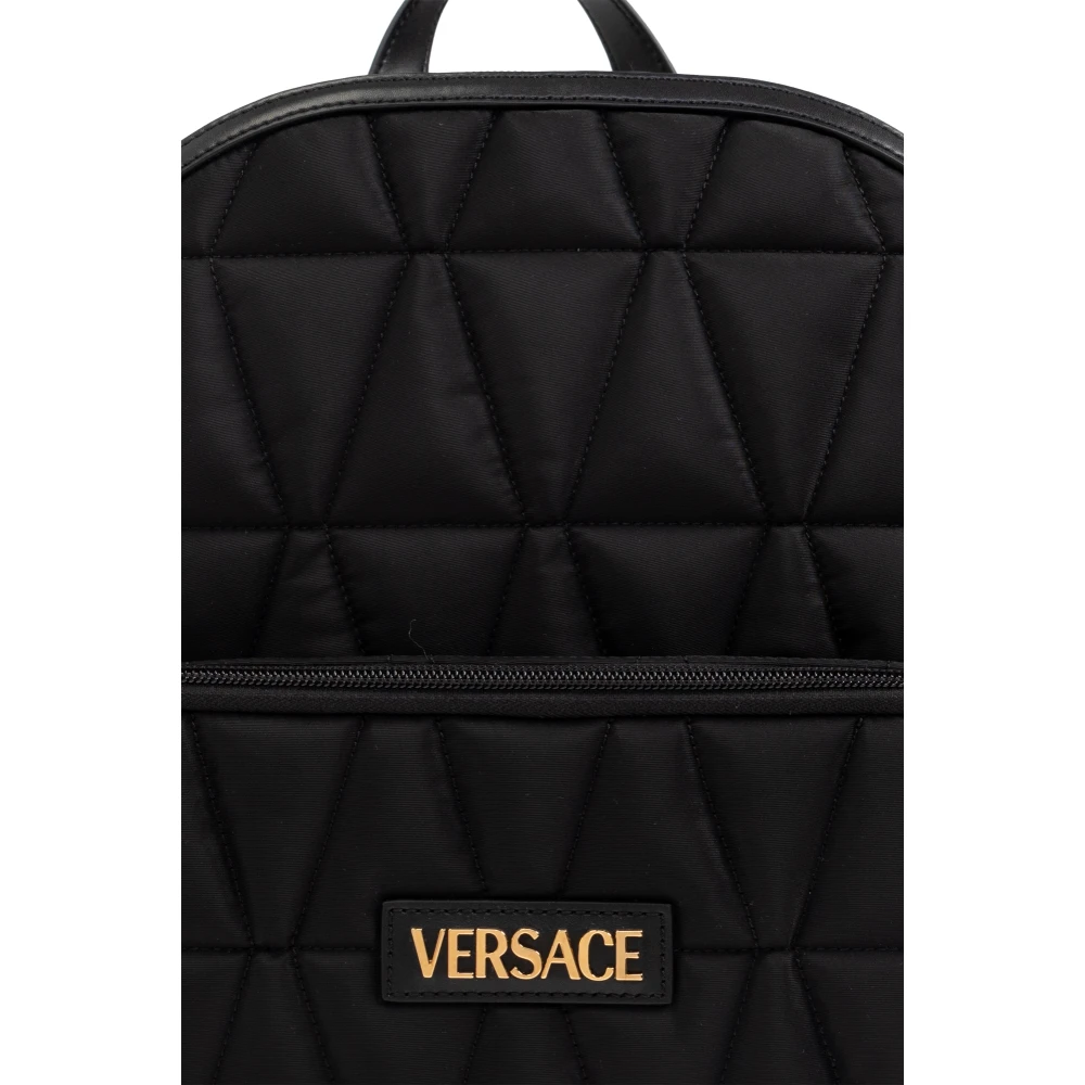 Versace Rugzak met logopatch Black Heren