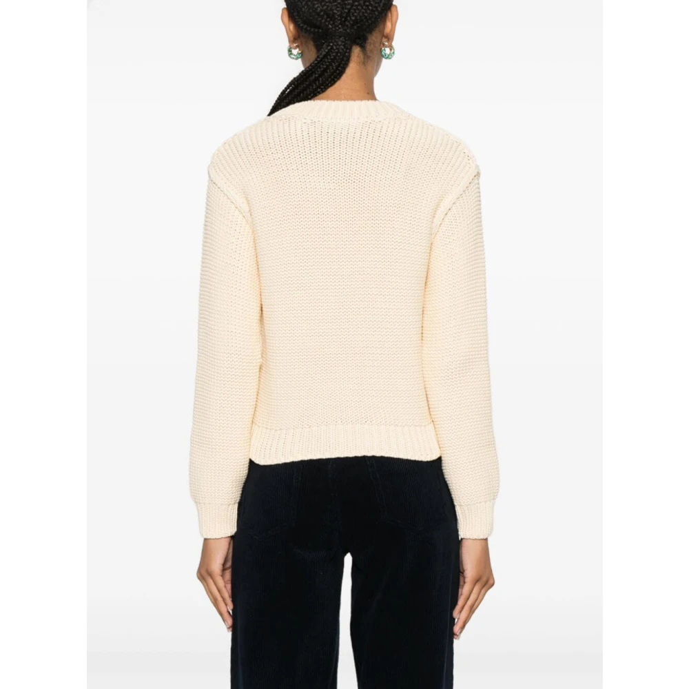 A.p.c. Beige Katoenmix Gebreide Trui White Dames