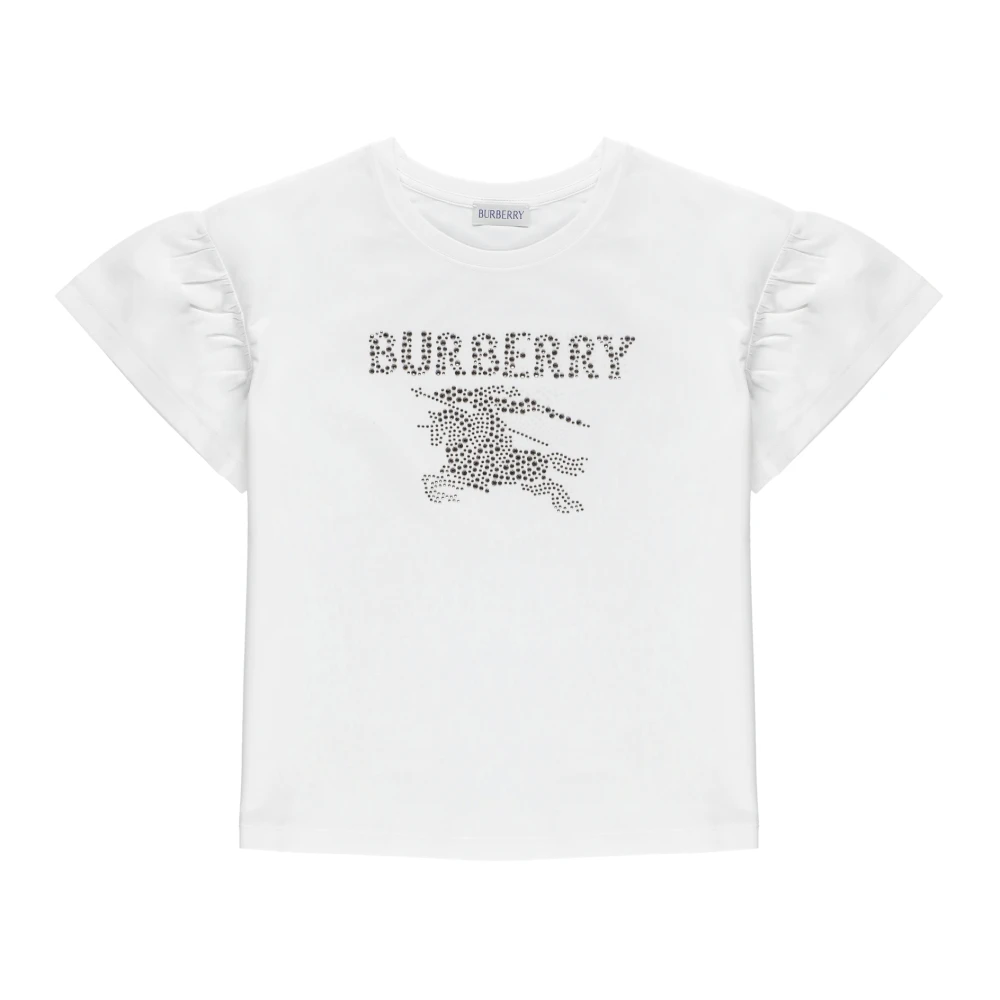 Burberry Girls White Kids Short Sleeve T-Shirts, 14 Y, Roxy Crystal T-Shirt