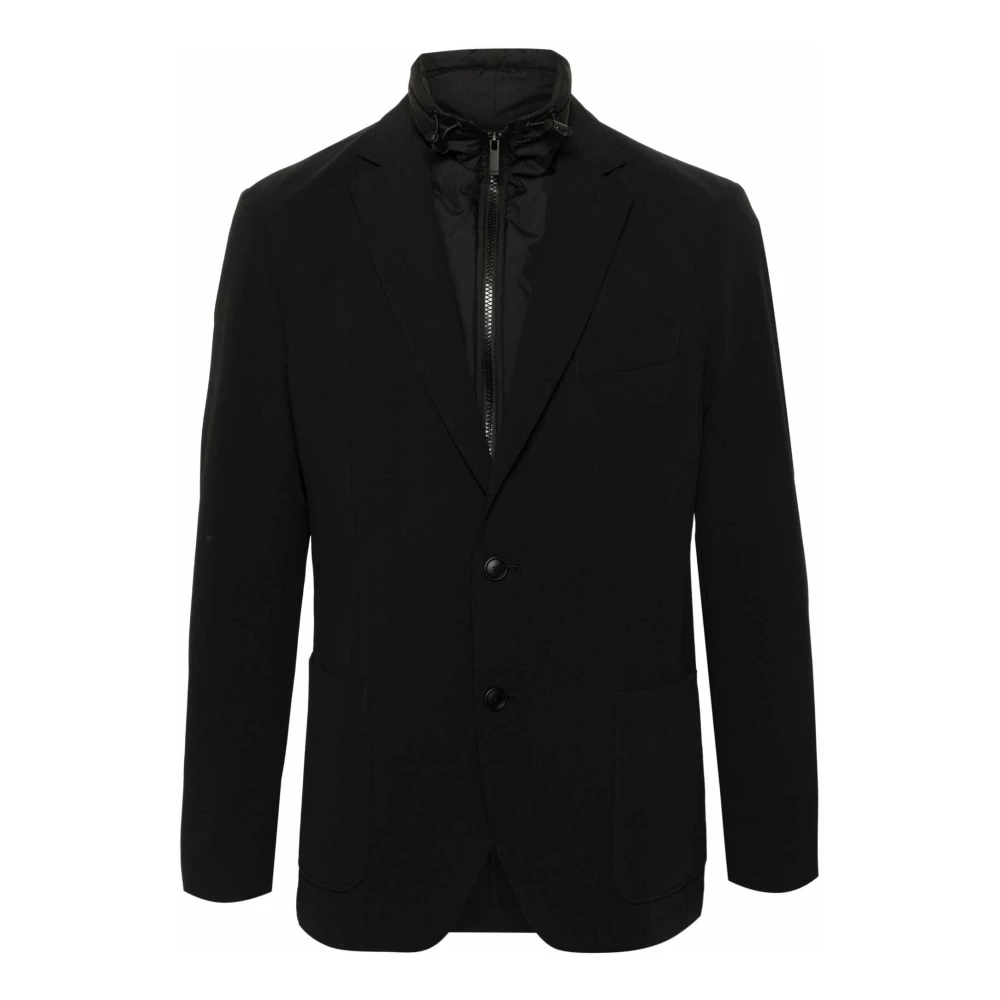 Hugo Boss Zwarte Blazer met Knoopsluiting Black Heren