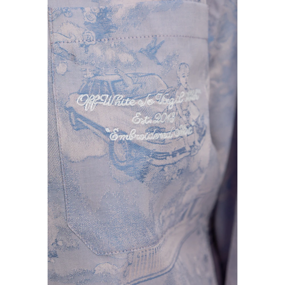 Off White Shirt met zak Purple Dames