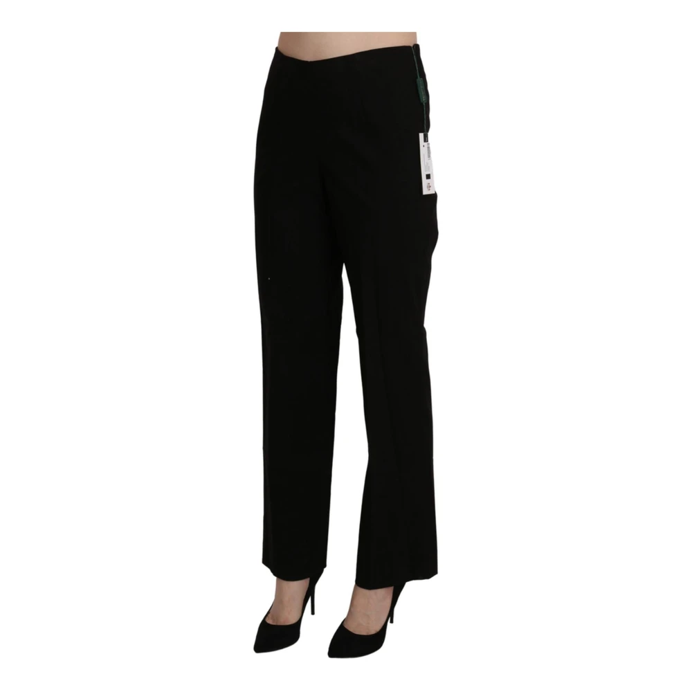 Bencivenga Zwarte Logo Detail Straight Broek Black Dames