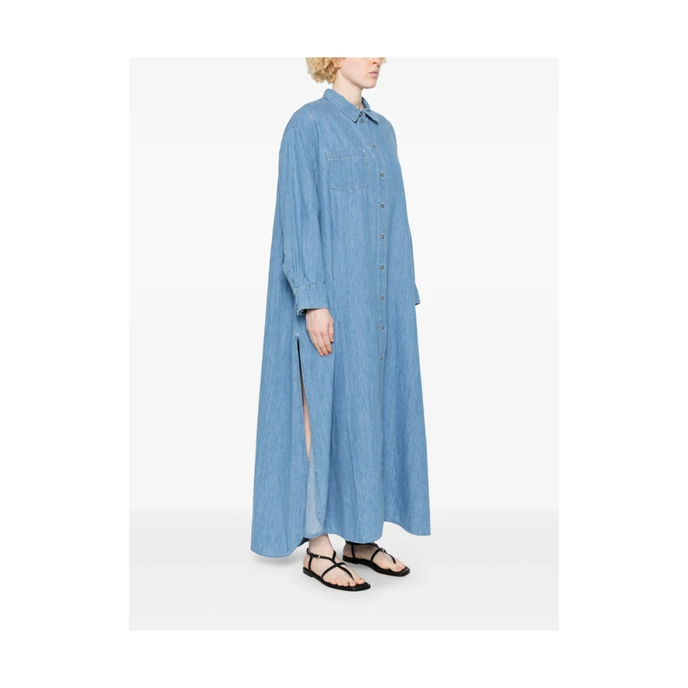 7 For All Mankind Indigo Blauwe Jurk met Zak Blue Dames