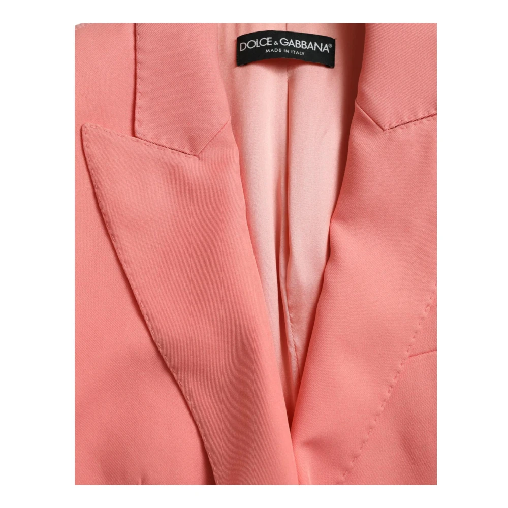 Dolce & Gabbana Stijlvolle Roze Peak Lapel Blazer Pink Dames