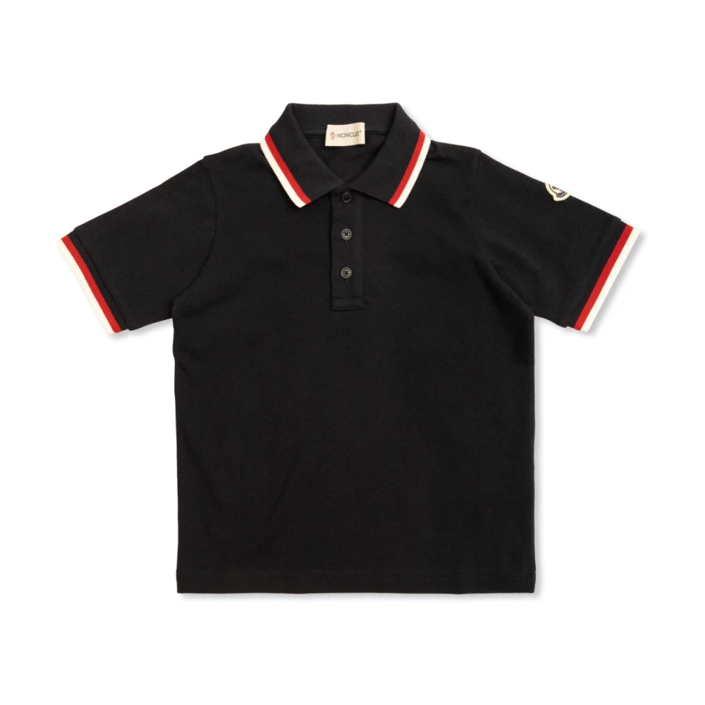 Moncler Unisex Blue Logo-Trimmed Cotton Piquet Polo Shirt