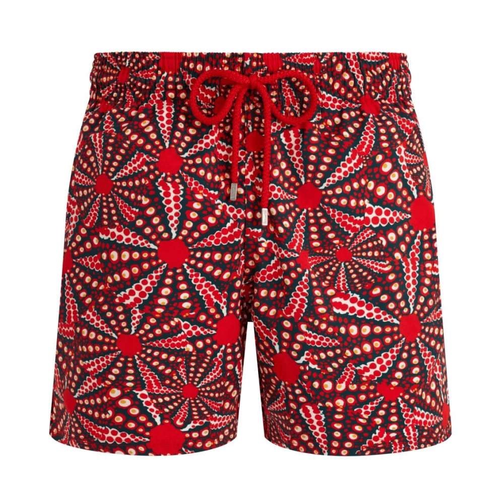 Vilebrequin Korta Oursinades Stretch Badshorts för Herrar Red, Herr