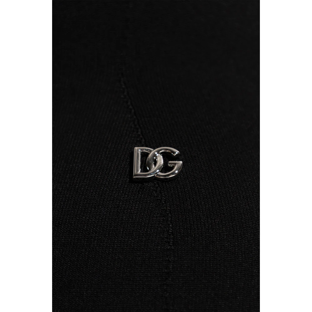 Dolce & Gabbana Jurk met logo Black Dames