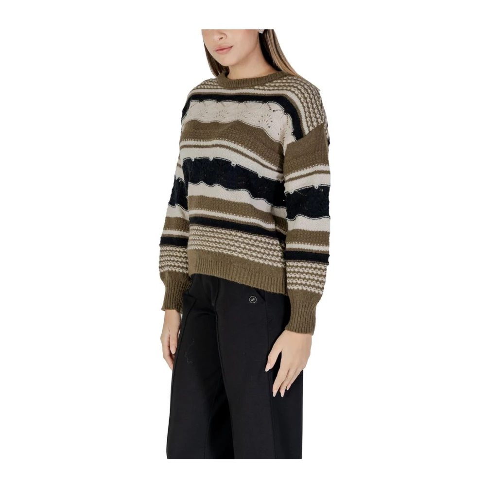 Ichi Groene Gebreide Trui Dames Herfst Winter Green Dames