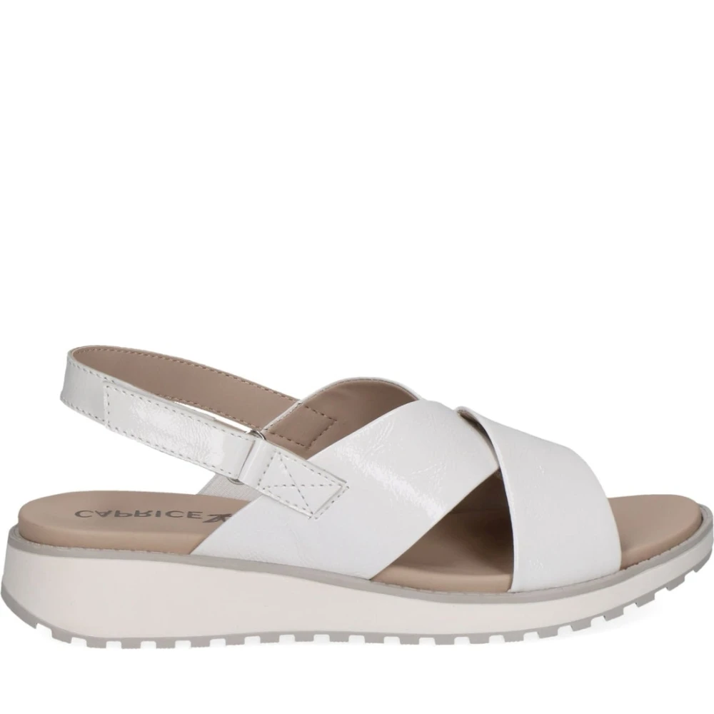 Caprice Women's White Casual Open Flat Sandals - Flat Sandals - 4 Uk - Shoes