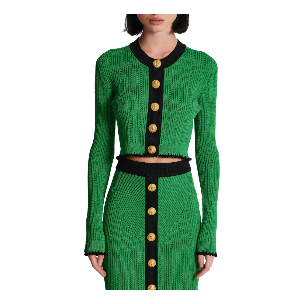 Balmain Gebreide vest Green Dames