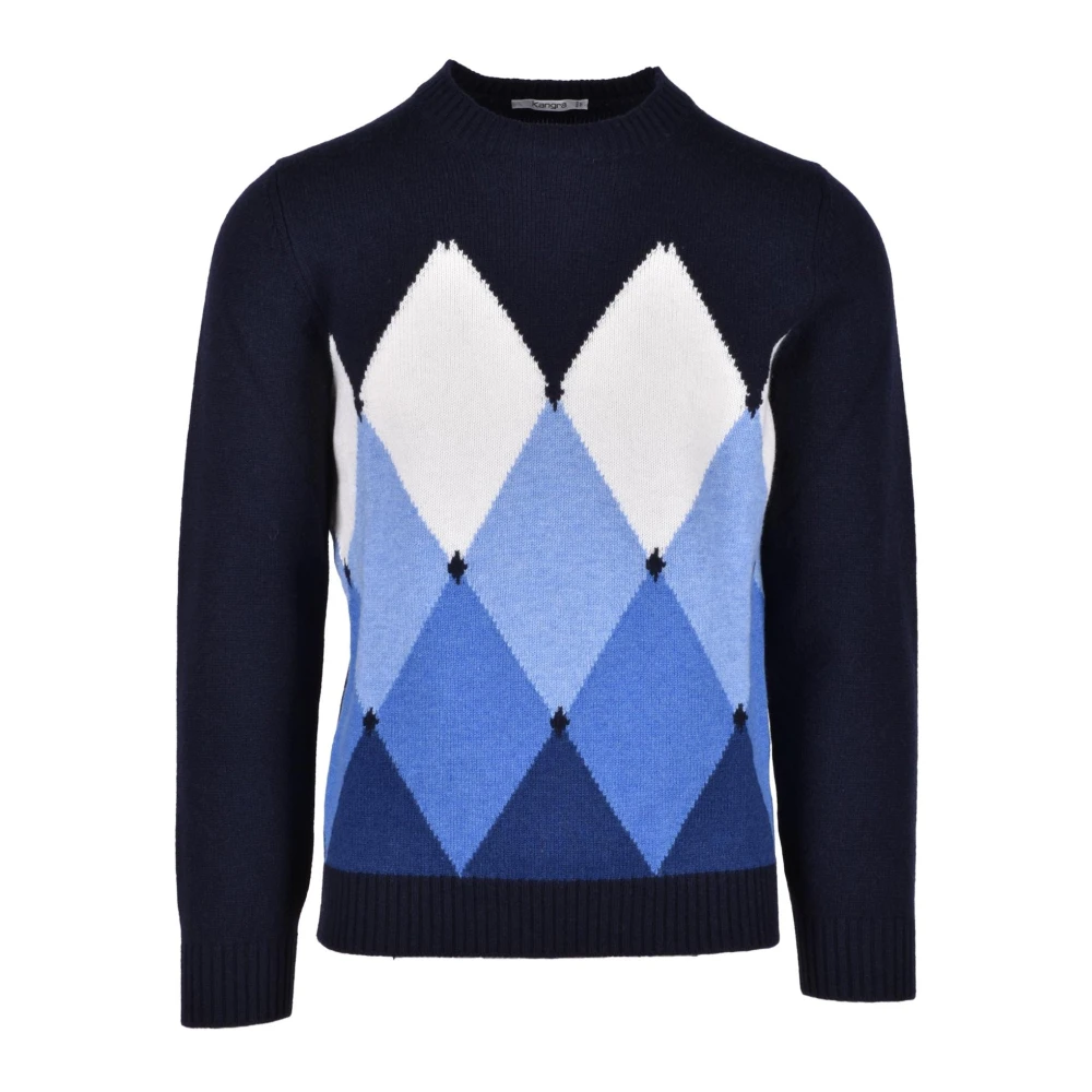 Kangra Merino wollen trui Blue Heren