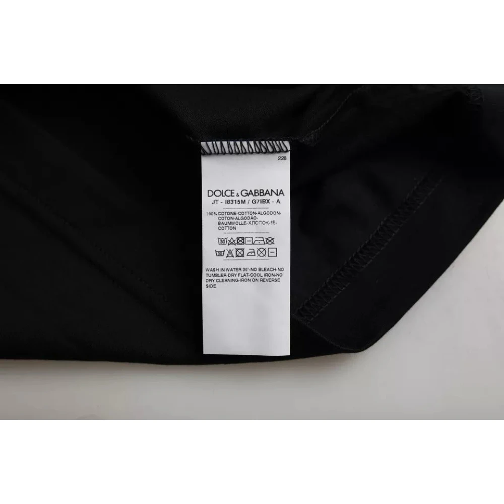 Dolce & Gabbana Zwart katoenen T-shirt met ronde hals en korte mouwen Black Heren