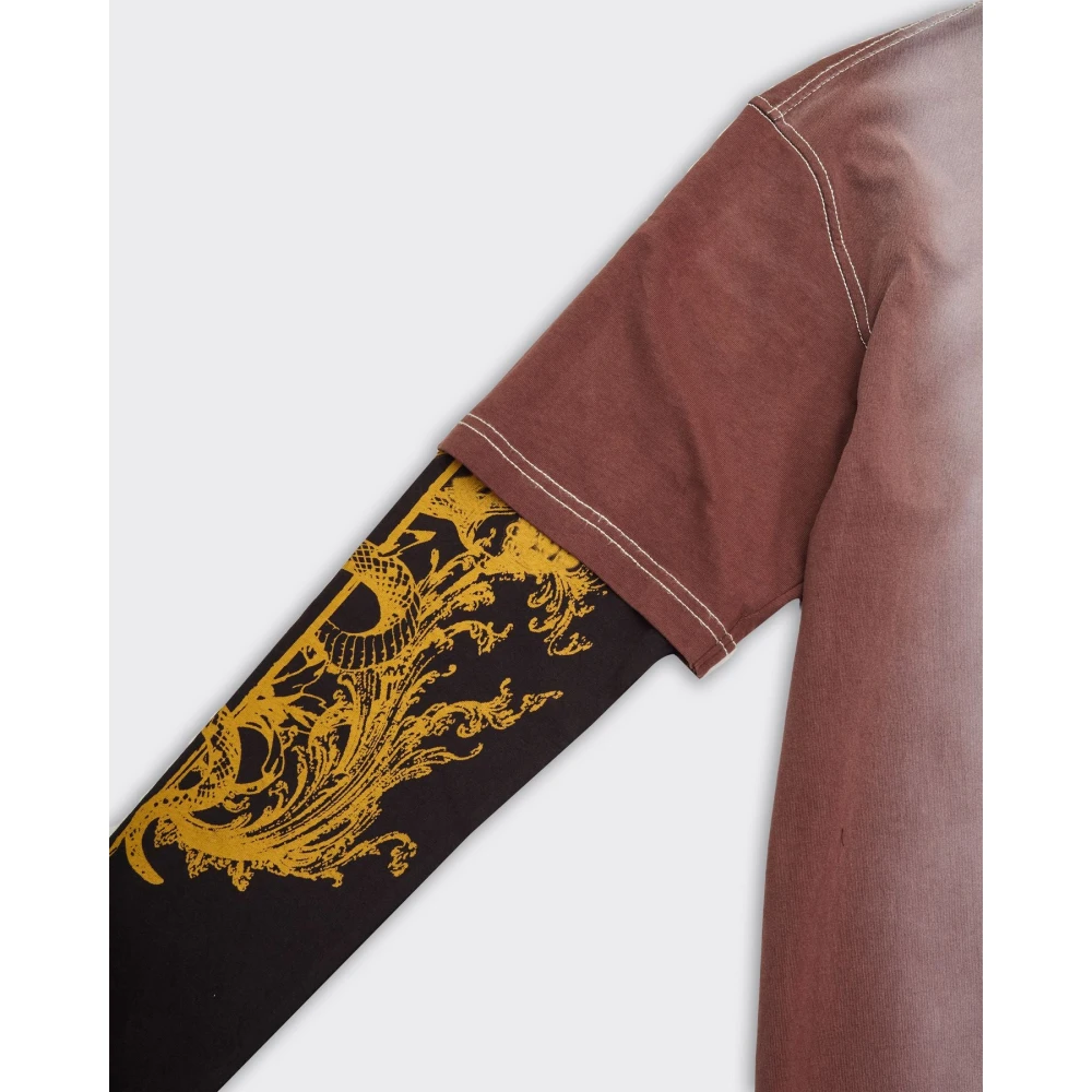 Diesel Double Layer T-Shirt Chocolade Multicolor Heren