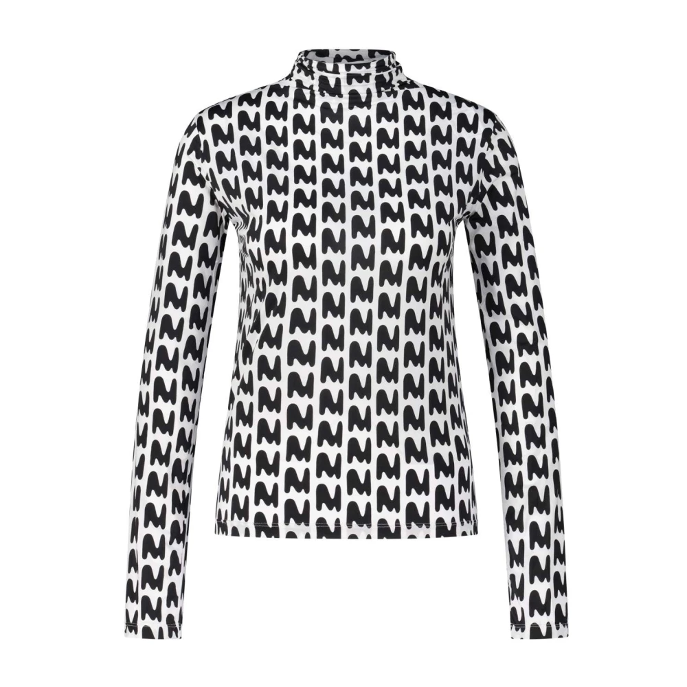 Msgm Witte Stretch Stof Blouse met M Patroon White Dames