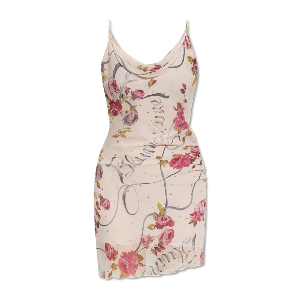 Blumarine Zijden jurk met glinsterende pailletten Pink Dames