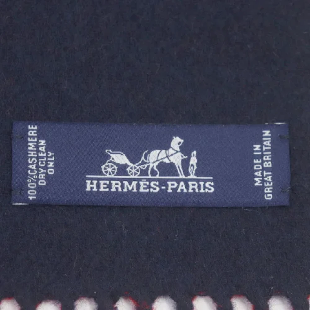 Hermès Vintage Pre-owned Fabric scarves Blue Heren