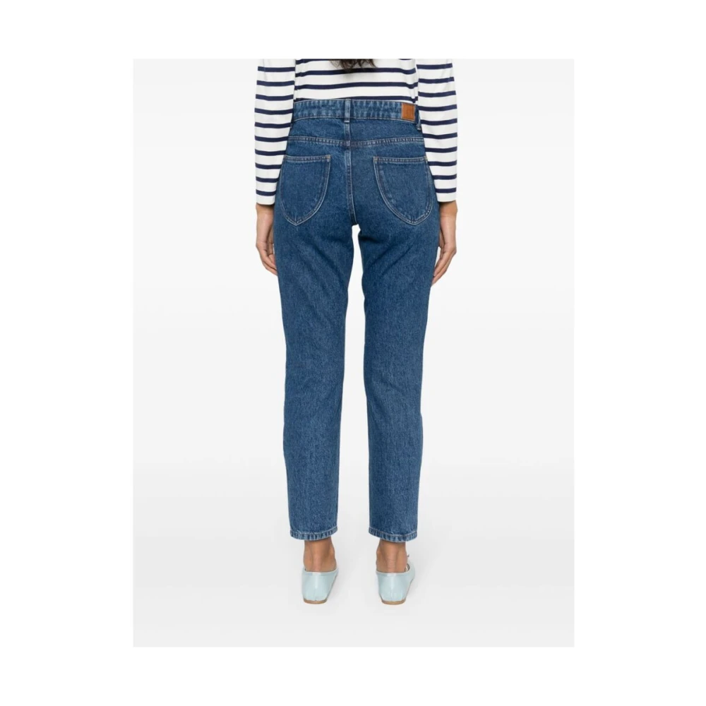 Soeur Blauwe Denim Jeans met Tapered Leg Blue Dames