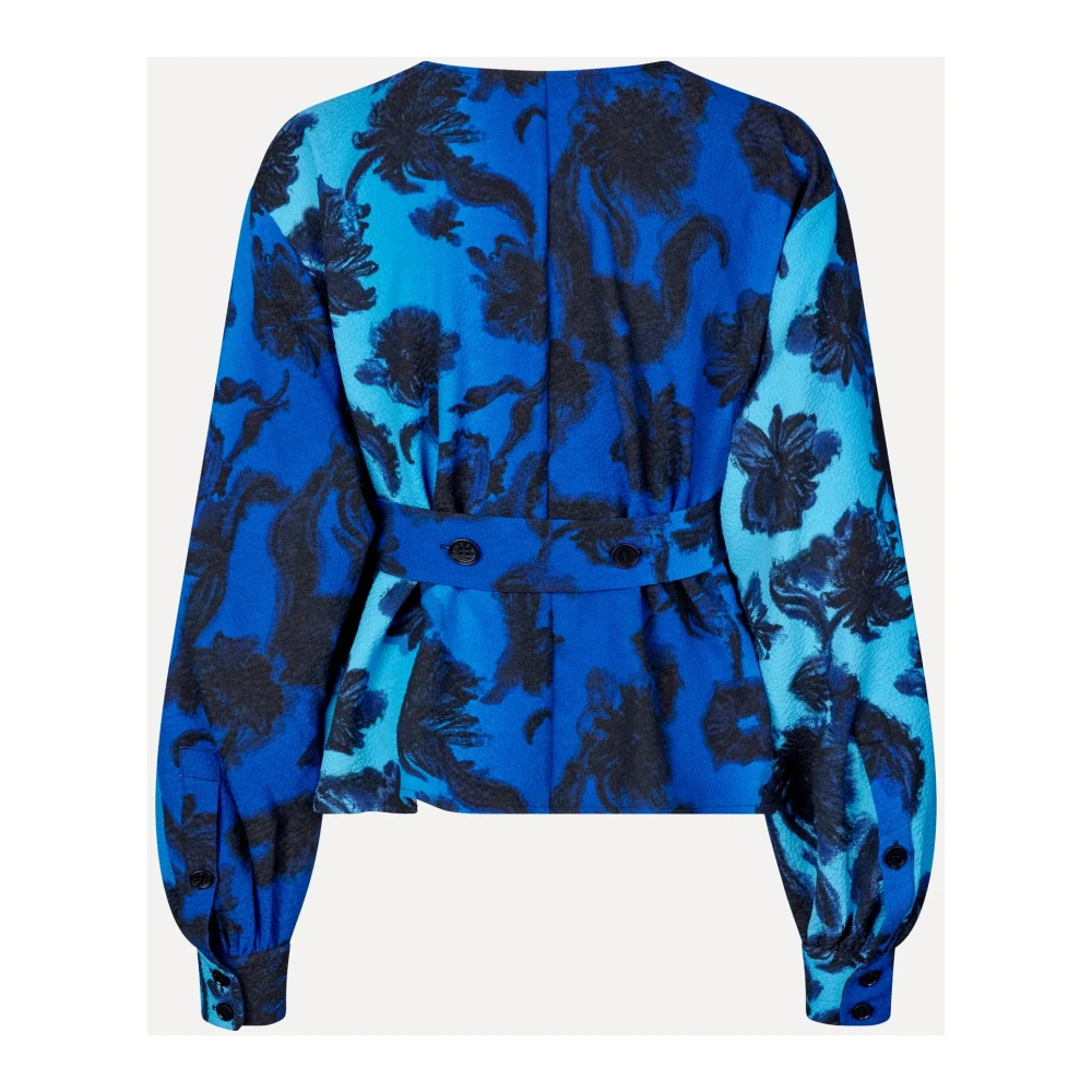 Stine Goya Elegante V-hals Blouse met Oversized Mouwen Multicolor Dames