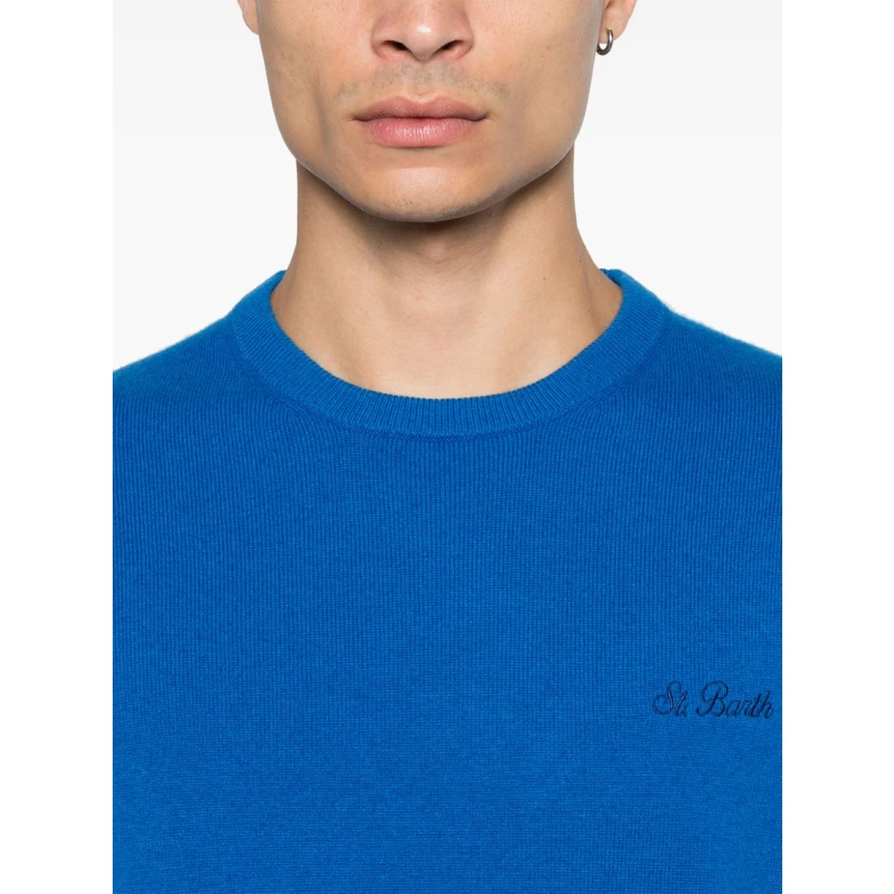 MC2 Saint Barth Blauw Logo Jersey Sweaters Blue Heren