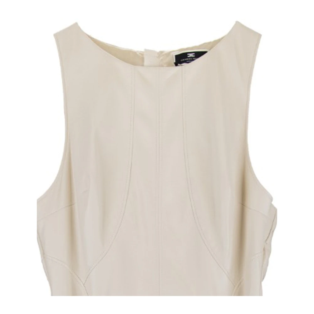 Elisabetta Franchi Jurk met Rits Sluiting Beige Dames