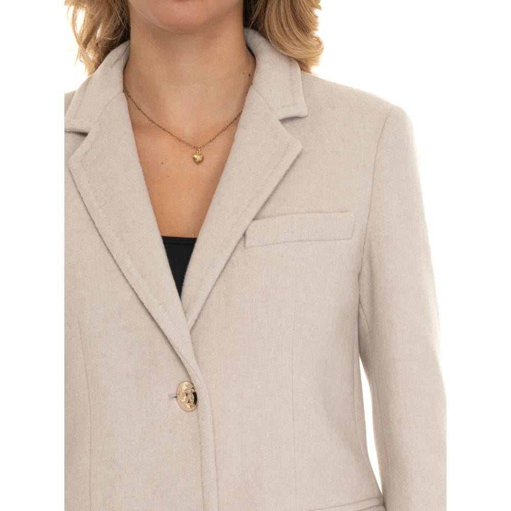 Liu Jo Wollen Jas met Reverskraag Beige Dames