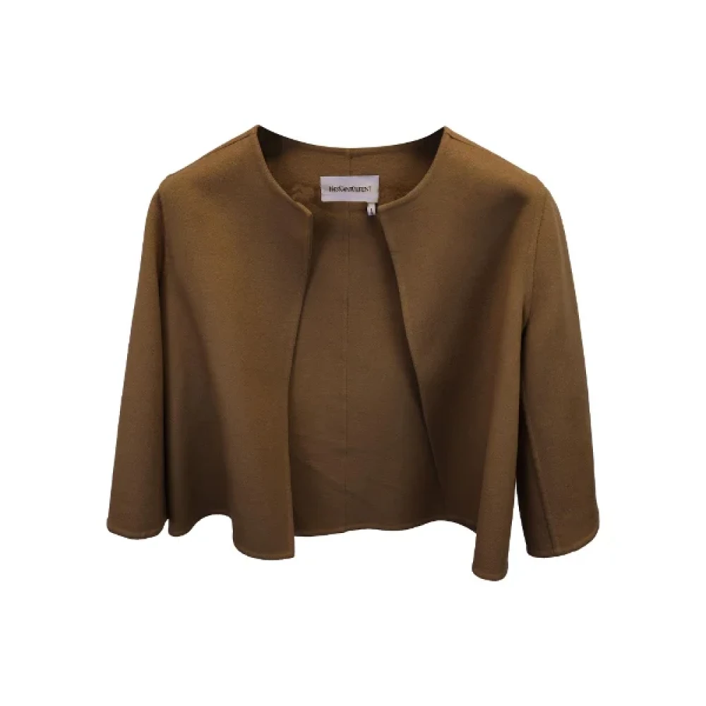 Yves Saint Laurent Vintage Pre-owned Wool outerwear Brown Dames
