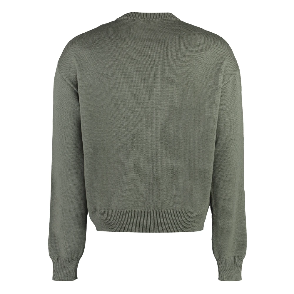 Moschino Geribbelde gebreide virgine wollen trui Green Heren