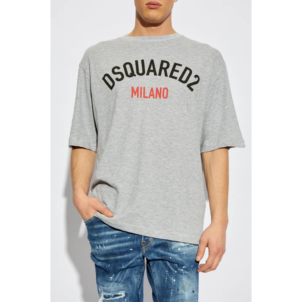 Dsquared2 Bedrukt T-shirt Gray Heren