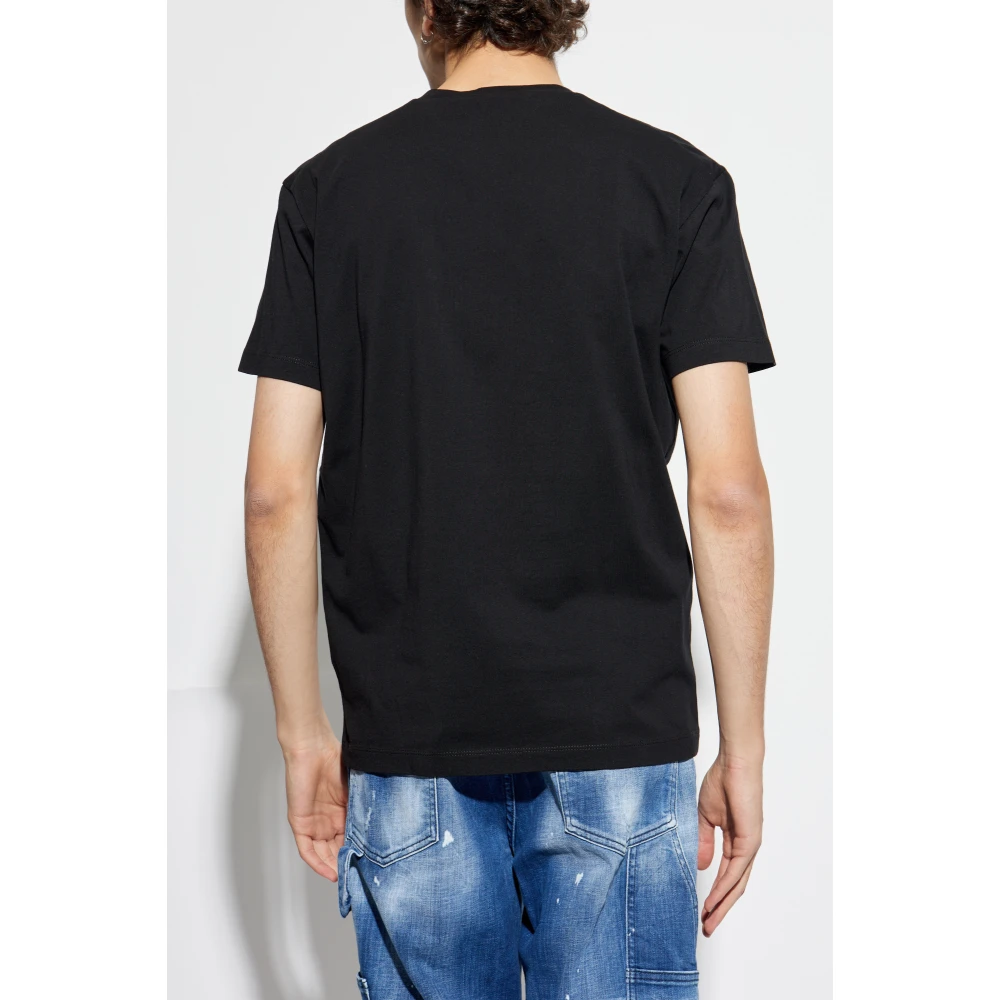 Dsquared2 T-shirt met bedrukt logo Black Heren
