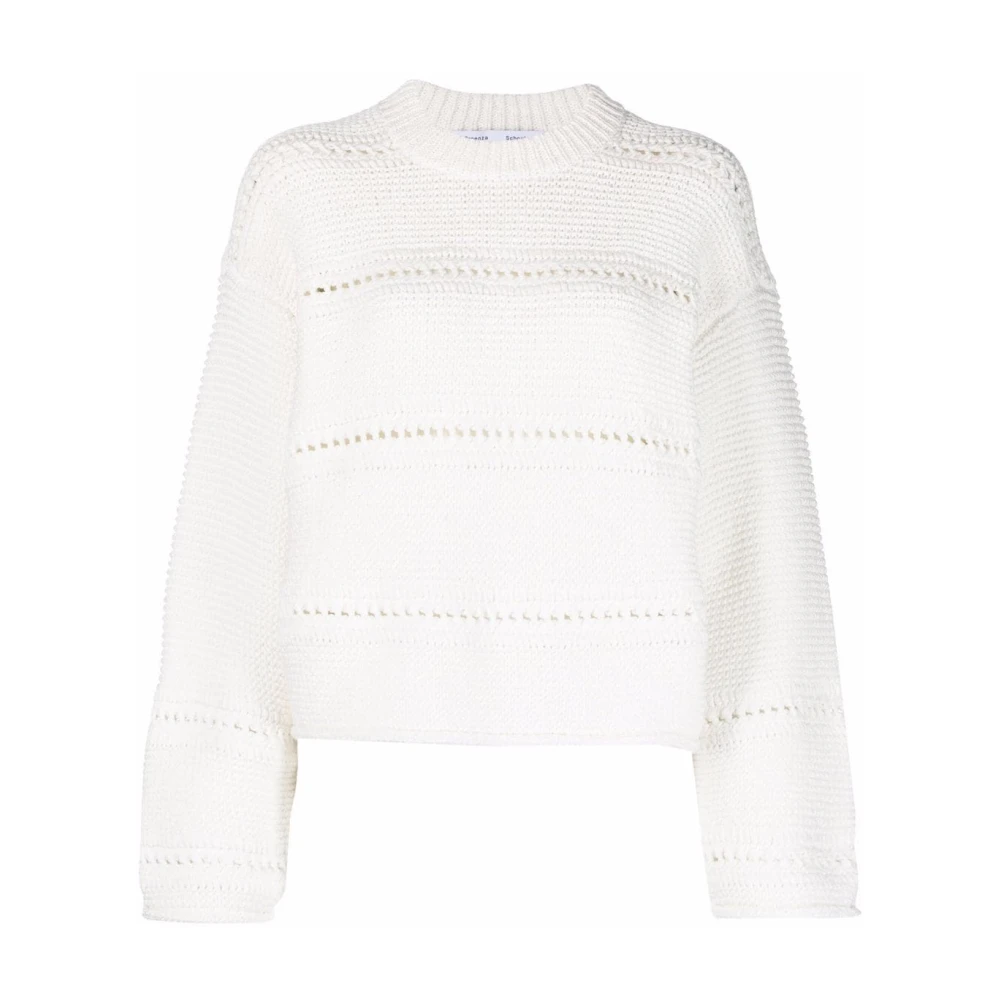 Proenza Schouler White Knit Jumper - Female - Round-Neck Knitwear - Xl - Knitwear