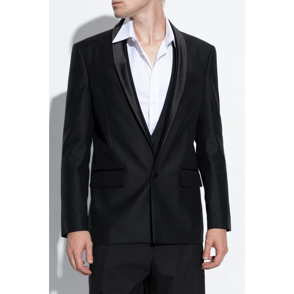 Dsquared2 Wol en Zijden Blazer Black Heren