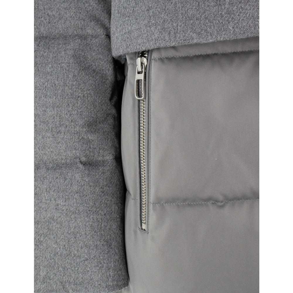 Duno Gewatteerde wollen parka met gewatteerde capuchon Gray Dames