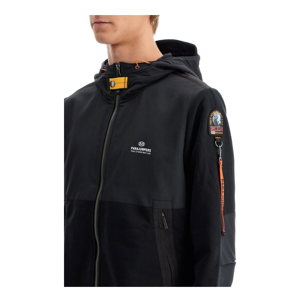 Parajumpers Trident Hooded Zip-Up Sweatshirt Black Heren