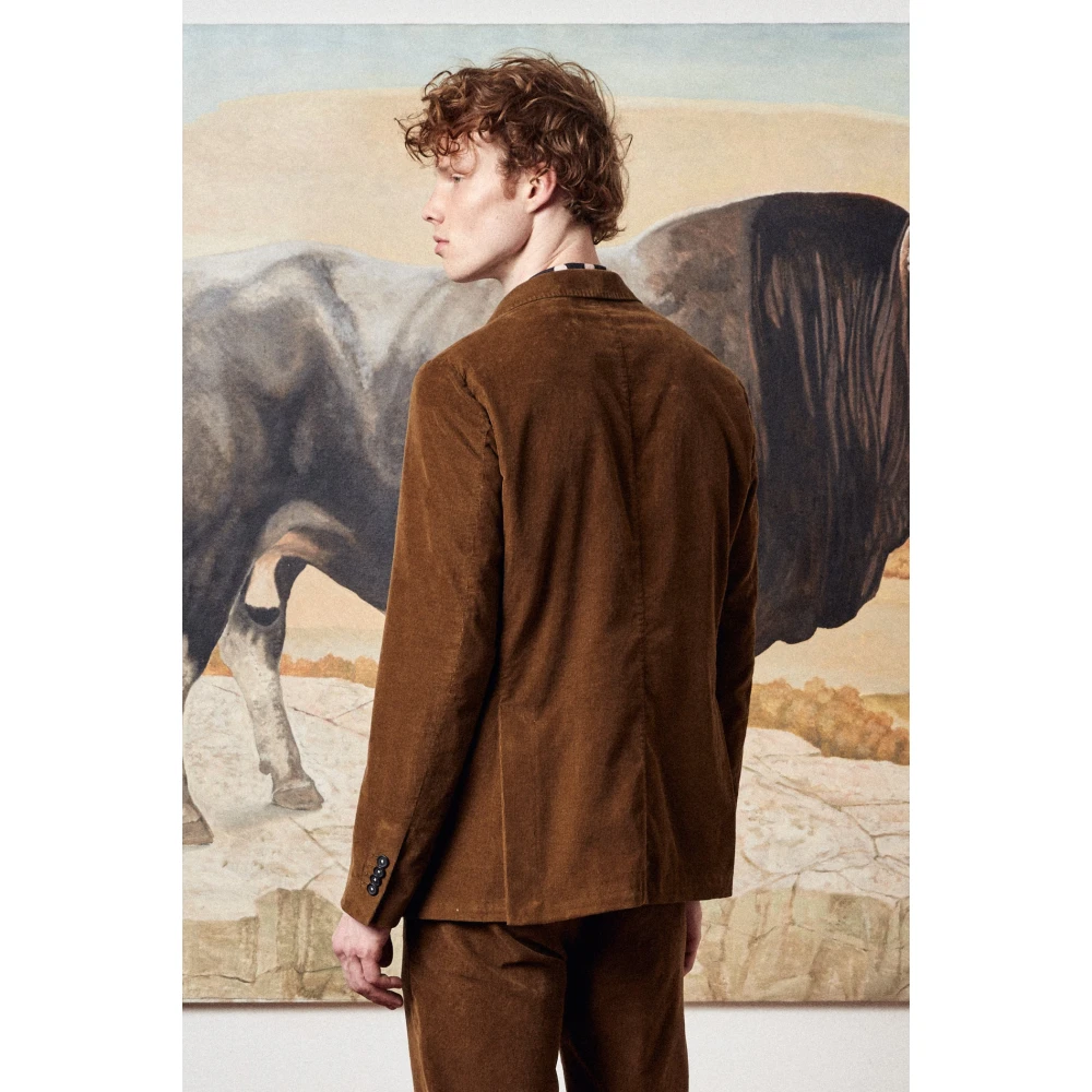 Massimo Alba Deconstructed Suit met Drie-Knoop Jas Brown Heren