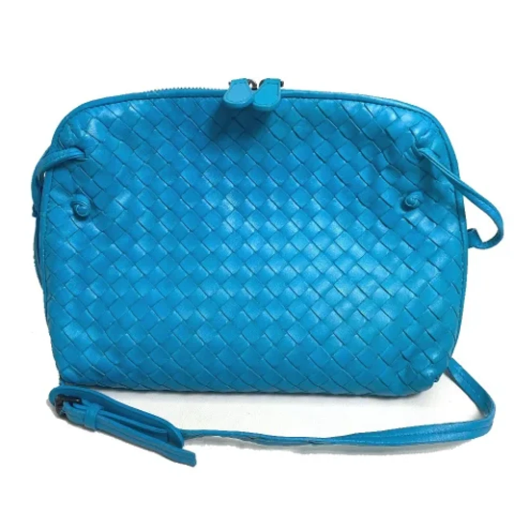 Bottega Veneta Vintage Pre-owned Leather shoulder-bags Blue Dames