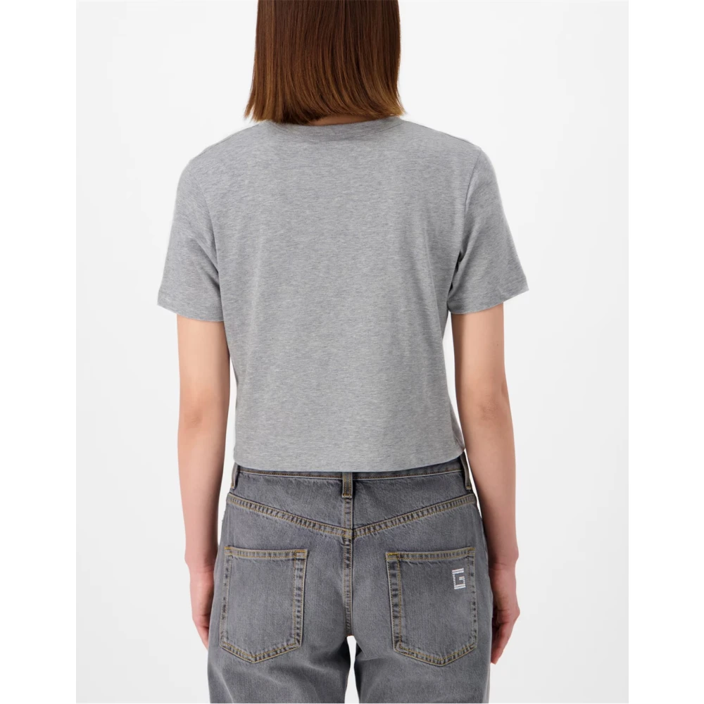 Gucci Kristal G Logo Cropped T-shirt Gray Dames