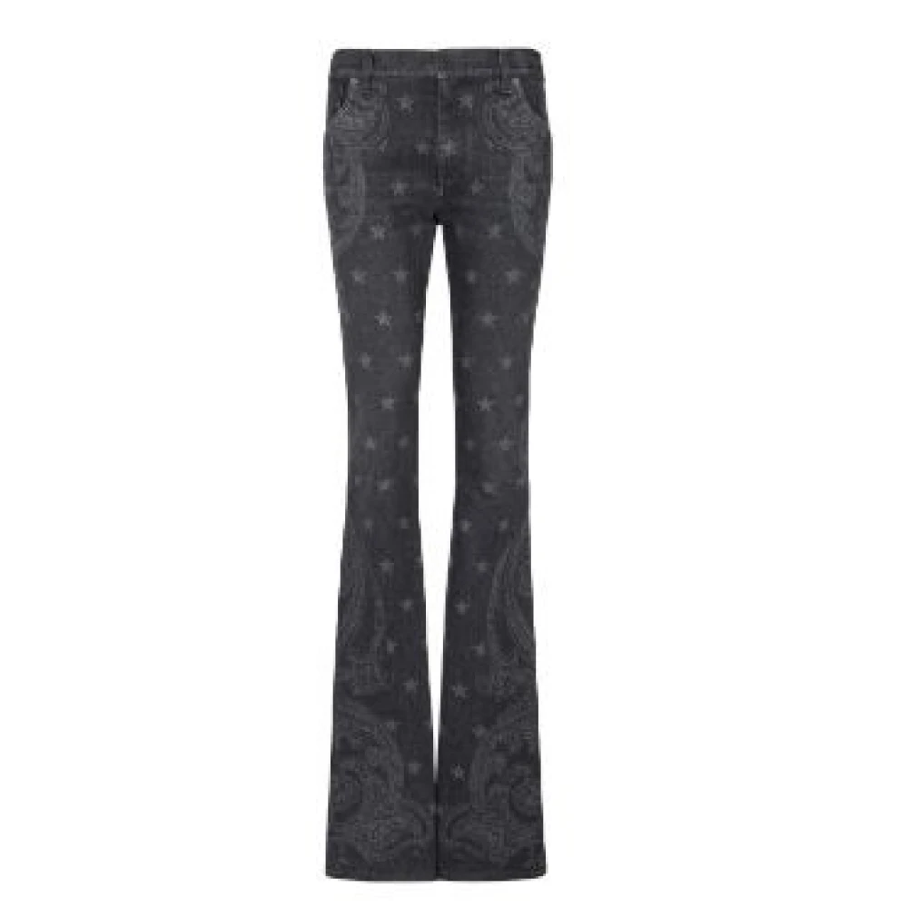 Balmain Denim jeans met sterren- en paisleyprint Black Dames