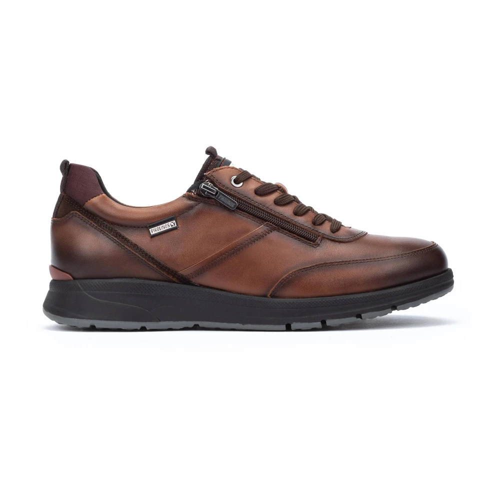 Pikolinos Bruine Leren Sneaker met Rits Heren Schoenen