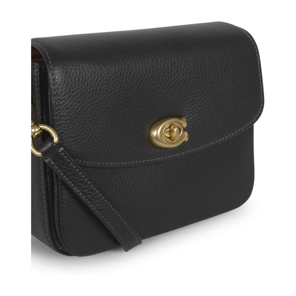 Coach Gepolijste Leren Crossbody Tas Black Dames