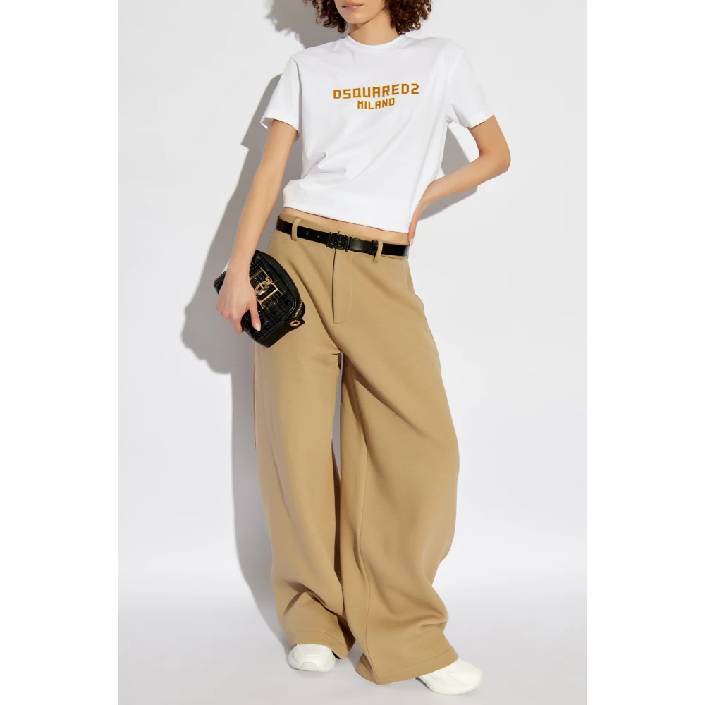 Dsquared2 Wijde broek Beige Dames
