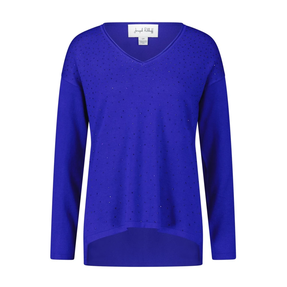 Joseph Ribkoff Elegante V-hals Pullover met Strassstenen Blue Dames