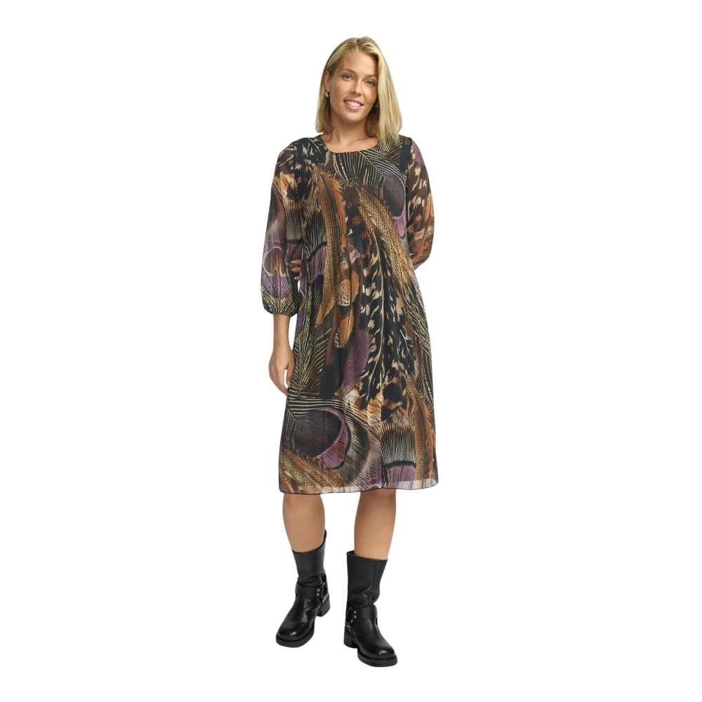 2-Biz Ademhalende Midi Jurk met Bloemprint Multicolor Dames