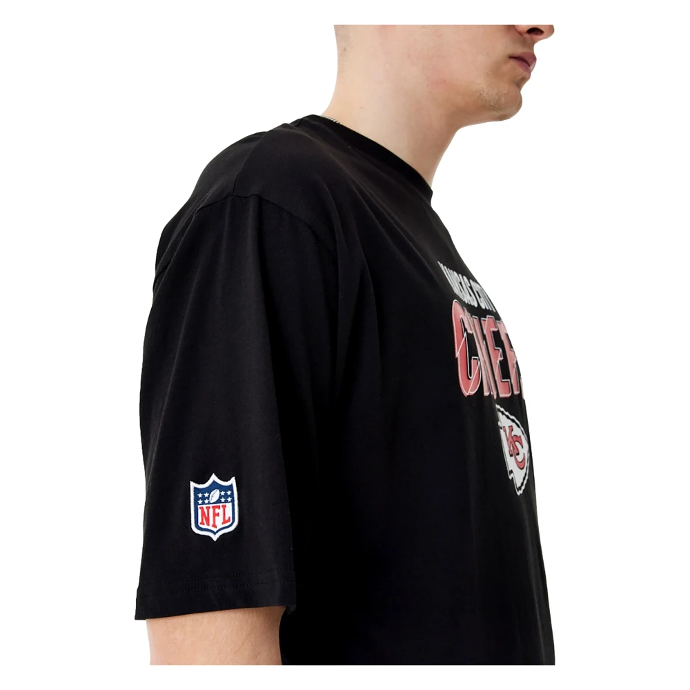 new era Chiefs Script Grafische Tee Zwart Black Heren