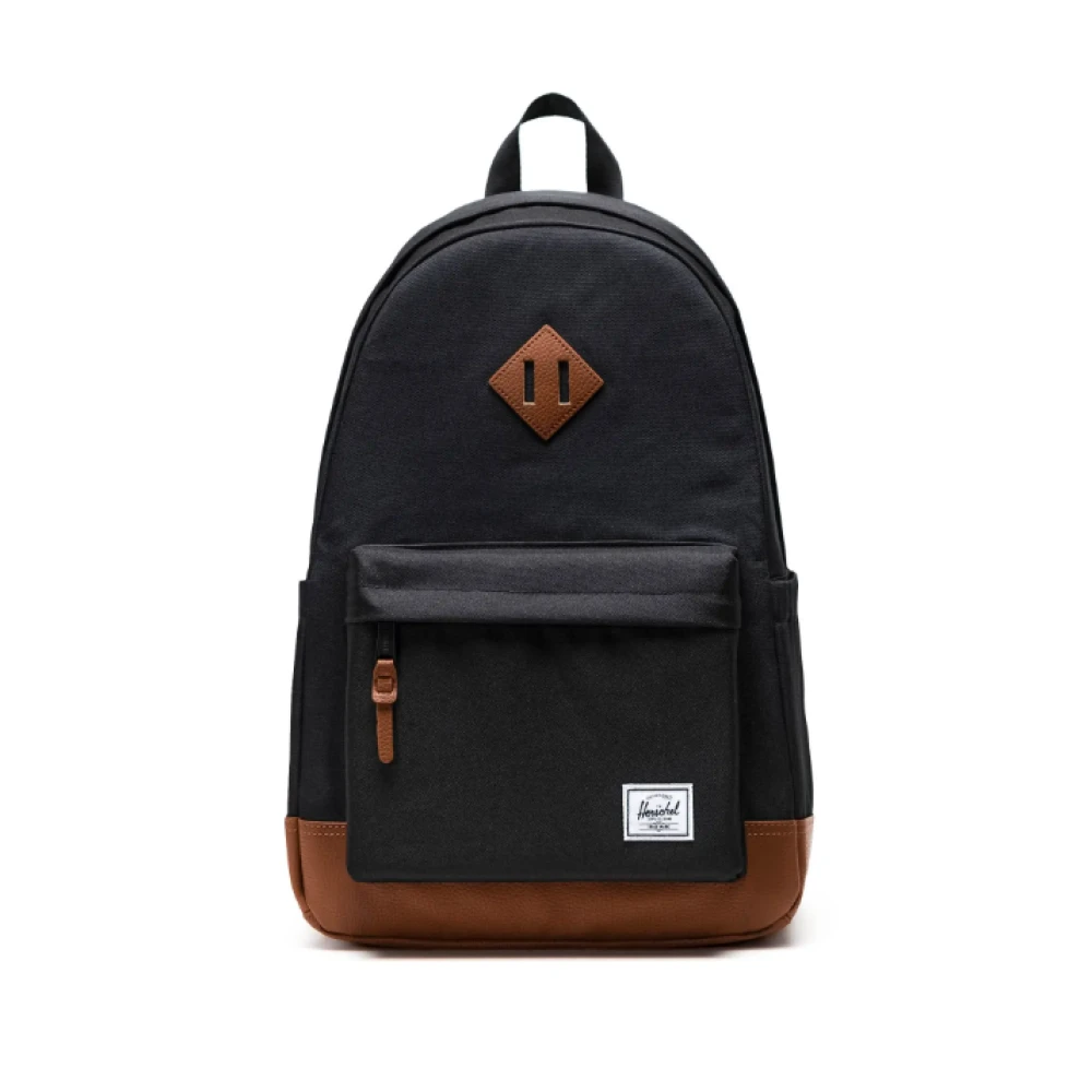 Herschel Unisex Black Heritage Backpack In Taupe Grey/Black/Shell Pink - Backpacks - One Size - Bags