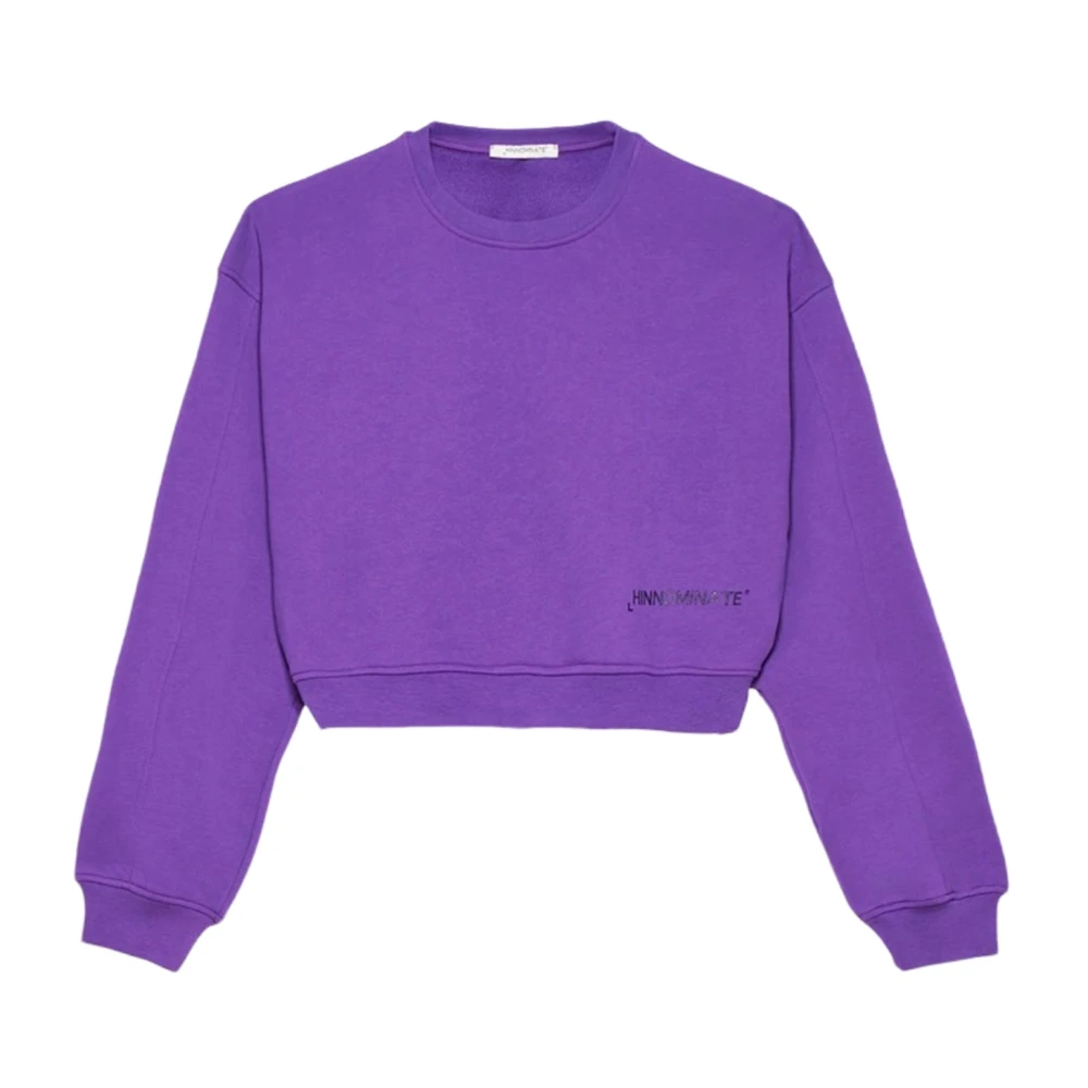 Hinnominate Korte Paarse Sweatshirt met Lange Mouwen en Print Purple Dames
